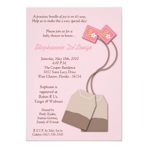 Tea Bag Baby Shower Invitations 10