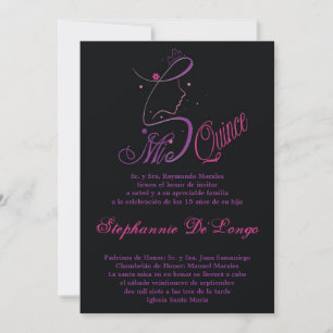 5x7 Princess Girl Quinceanera Birthday Invitation