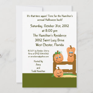 5x7 Pumpkin Patch Halloween Party Invitation