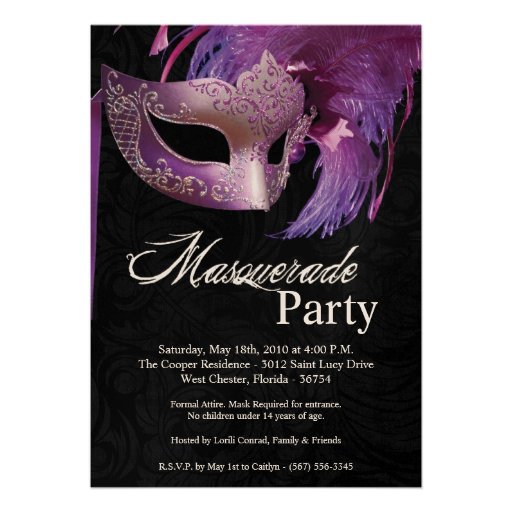 Masquerade Sweet 16 Invitations 6