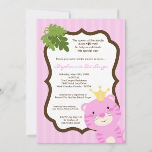 5x7 Queen fo the Jungle Baby Shower Invitation