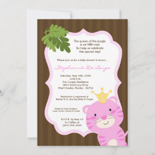 5x7 Queen fo the Jungle Baby Shower Invitation