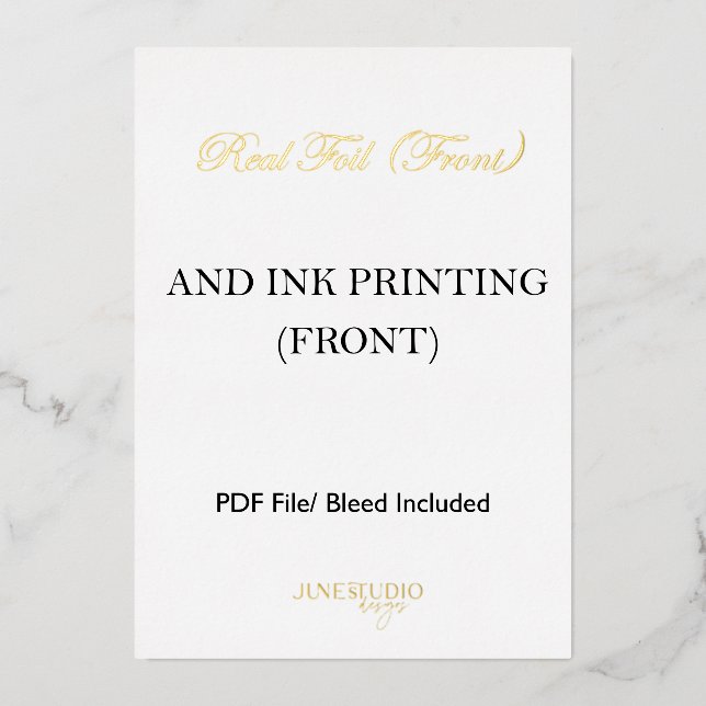 5x7" Real Foil and Ink Double sided Printing Invitation (Front)