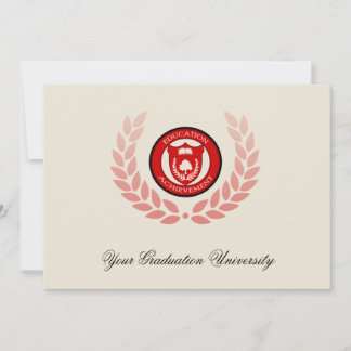 5x7 Red Crest College Graduation Announcements