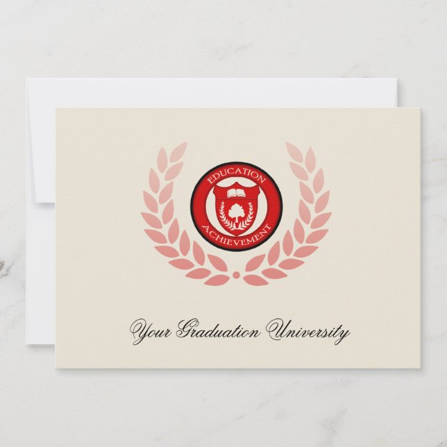 5x7 Red Crest College Graduation Announcements (Front)