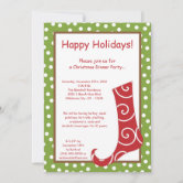 5x7 Wrapping Paper Bow Christmas Party Invitation