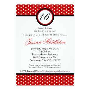 Red And White Polka Dot Invitations 8