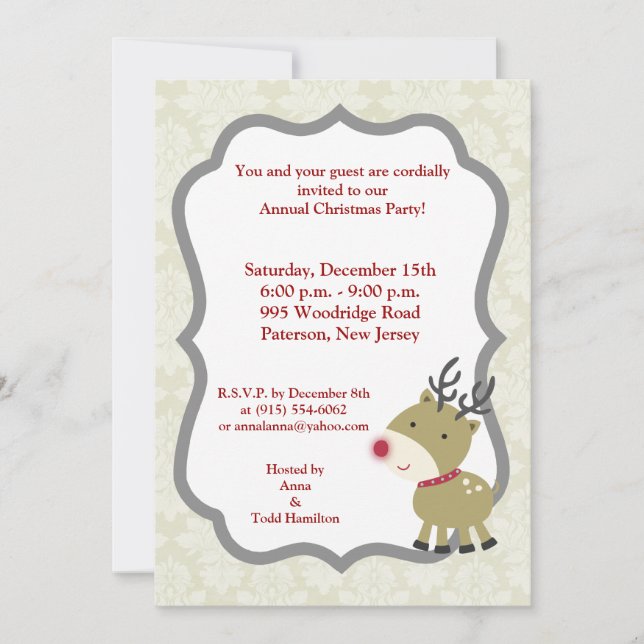 5x7 Reindeer Games Invitation (Front)