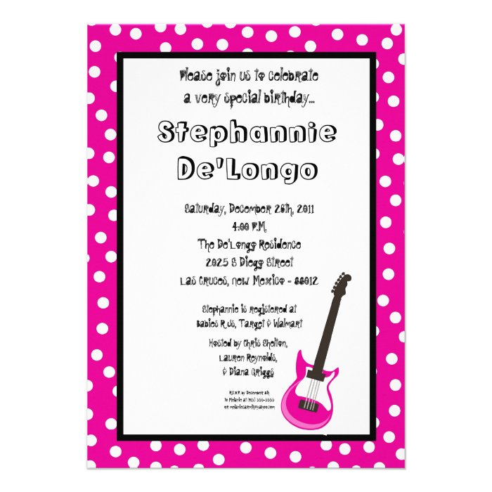 5x7 Rockstar Invitation