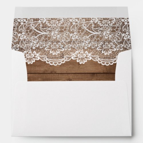 5x7 _ Rustic Country Barn Wood Lace Wedding Envelope