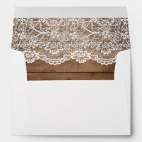 5x7 - Rustic Country Barn Wood Lace Wedding Envelope