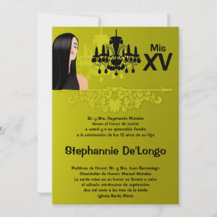 5x7 Sassy Girl Quinceanera Birthday Invitation