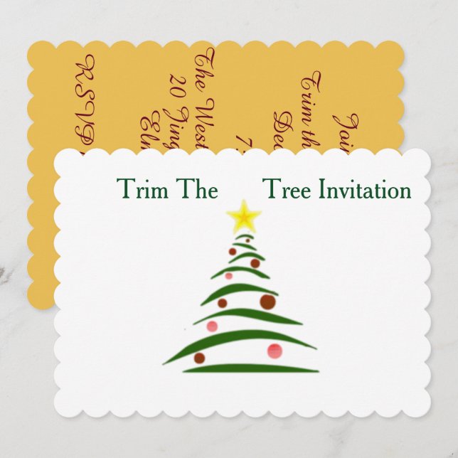 5x7 Scalloped Holiday invitation with envelope (Front/Back)