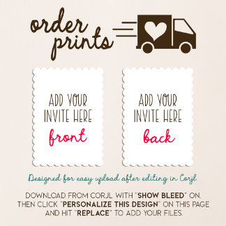 5x7" Scalloped Shaped Invitation Printing