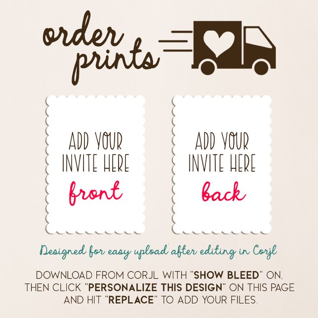 5x7" Scalloped Shaped Invitation Printing (Creator Uploaded)