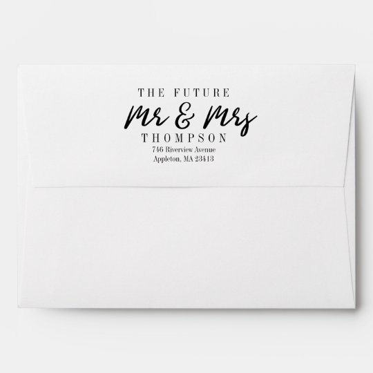 5x7 Script The Future Mrs and Mr Preprinted Envelope | Zazzle.com