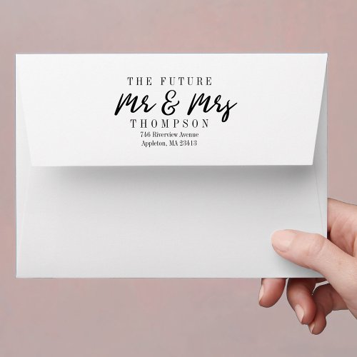 5x7 Script The Future Mrs and Mr Preprinted Envelope