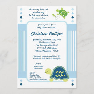 5x7 Sea Turtle Reef Ocean Baby Shower Invitation