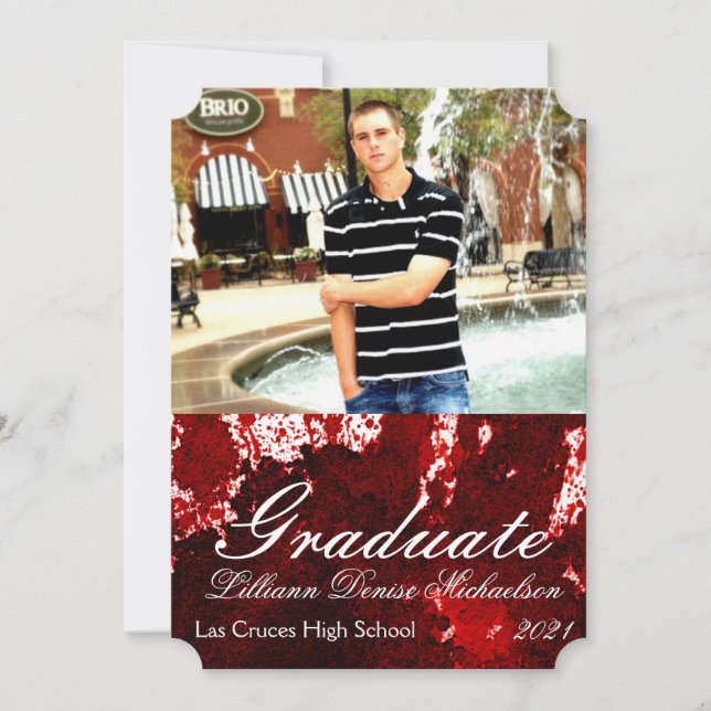 5x7 Senior Announcement Blood Splatter Vampire Got (Front)