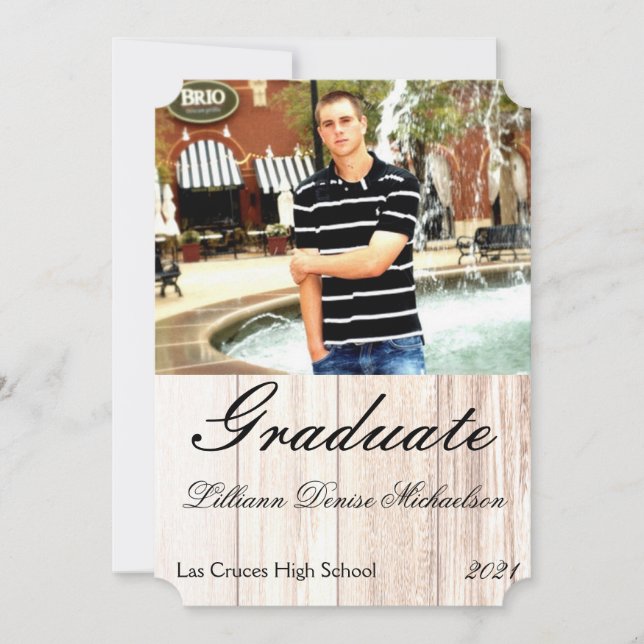 5x7 Senior Announcement boots country rustic weste (Front)