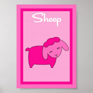 5X7 Sheep Barn Yard Girls Wall Art