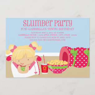 5x7 Slumber Party Birthday Invite