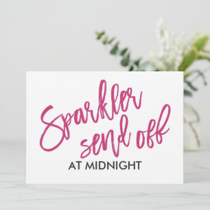 5X7 Sparkler Send-Off Sign-Brush Script (Magenta)