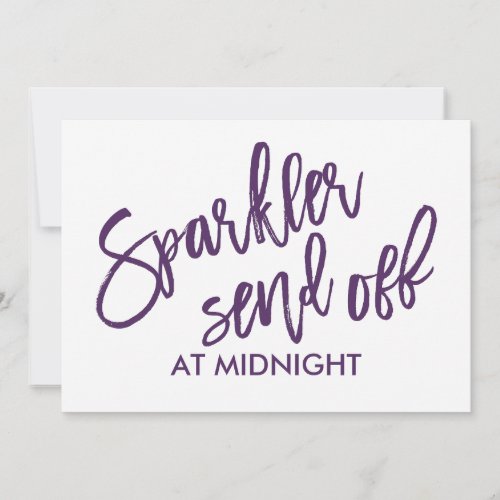 5X7 Sparkler Send_Off Sign_Brush Script Plum