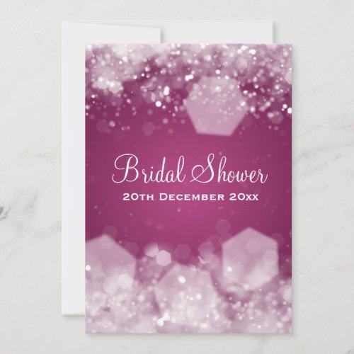 5x7 Sparkling Night Plum Elegant Bridal Shower Invites