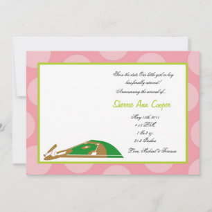 5x7 Sports Soft Ball Birth Announcement