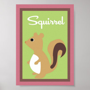 5X7 Squirre Wall Art Love and Nature Girl Woodland