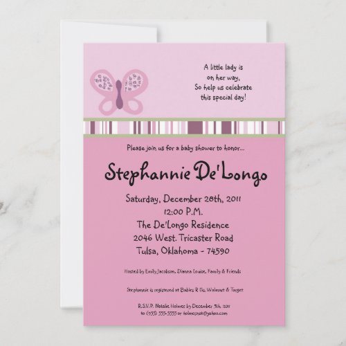 5x7 Sugar Plum Baby Shower Invitation