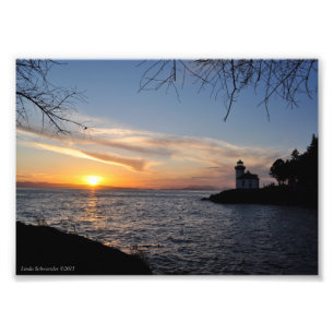 5X7 Sunset at Lime Kiln Pt State Park Photo Print