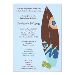 5x7 Surfer Baby Surf Boards Baby Shower Invitation