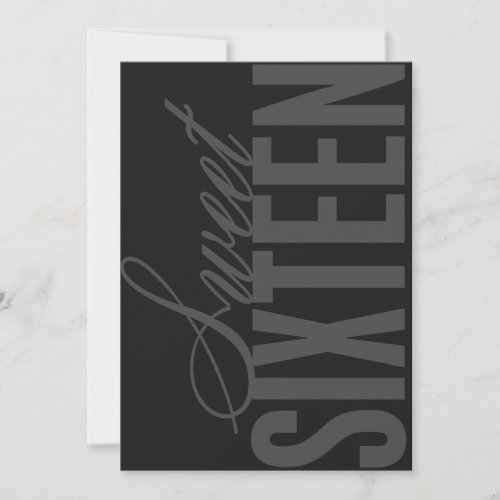 5x7 Sweet Sixteen Birthday Party Invite