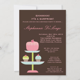 5x7 Sweet Treats Cup Cake Birthday Invitation
