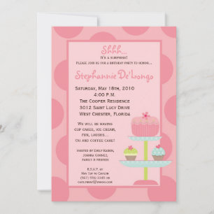 5x7 Sweet Treats Cup Cake Birthday Part Invitation