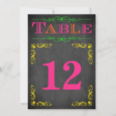 5x7 Table Number Card | Neon Chalkboard (Back)
