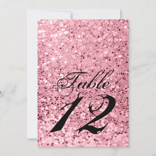 5x7 Table Number Card Rose Gold Glitter | Zazzle.com