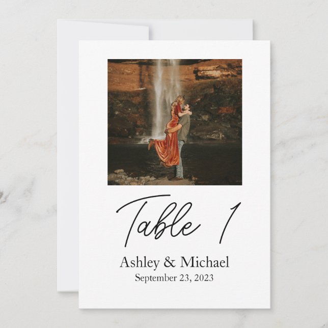 5x7 Table Number with Photo (Front)