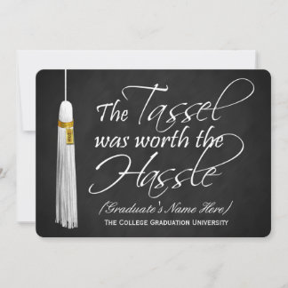 5x7 Tassel Was Worth the Hassle College Graduation Invitation