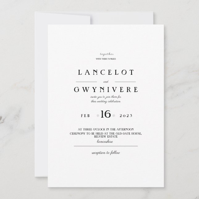 5x7 text template wedding invite.classic 2 (Front)