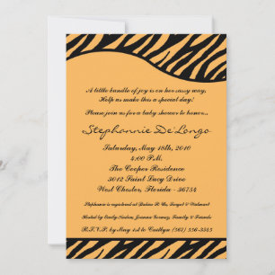 5x7 Tiger Animal Print Baby Shower Invitation