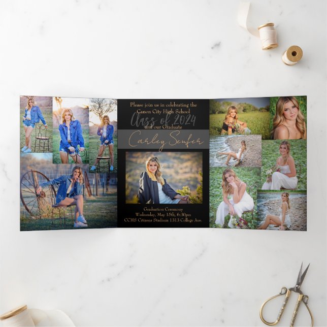 5x7 Trifold Graduation Announcement Invitation (Inside)