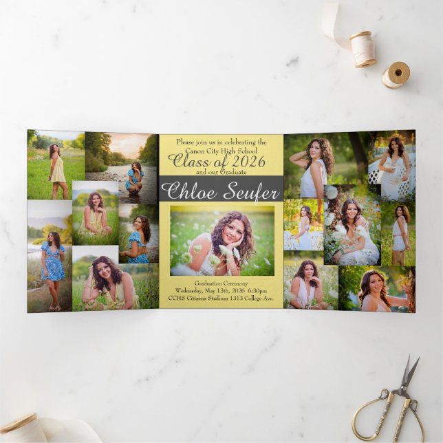 5x7 Trifold Graduation Announcement Invitation (Inside)