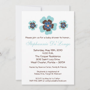 5x7 TropicalHawaiian Flower Baby Shower Invitation