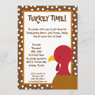 5x7 Turkey Bird Food Thanksgiving Invitation