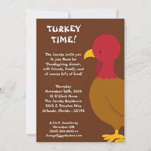 5x7 Turkey Food Thanksgiving Party Invitation