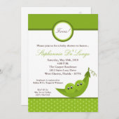 5x7 TWIN Boy Peas in Pod Baby Shower Invitation (Front/Back)