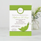 5x7 TWIN Boy Peas in Pod Baby Shower Invitation (Standing Front)